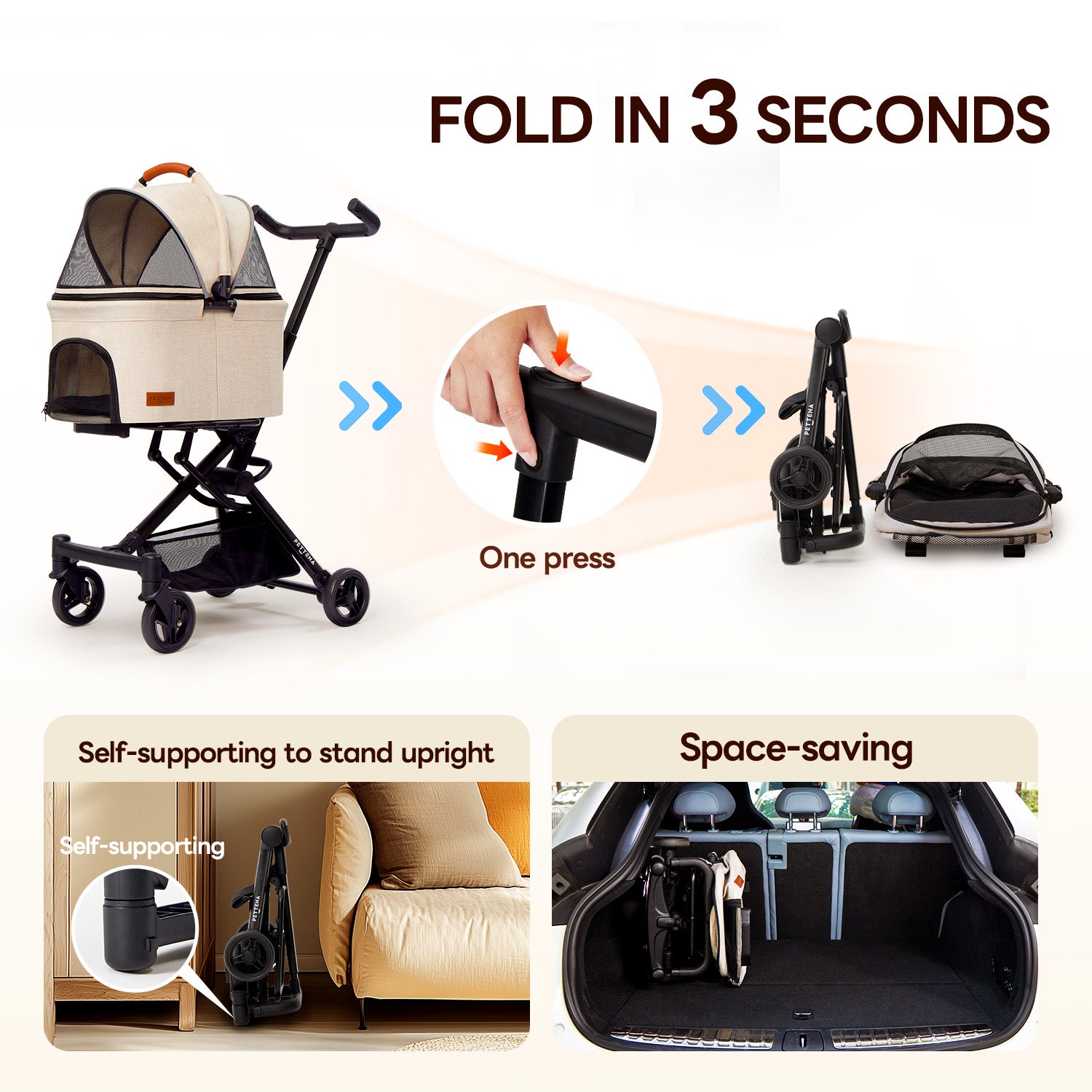 Compact Pet Stroller-PETITE