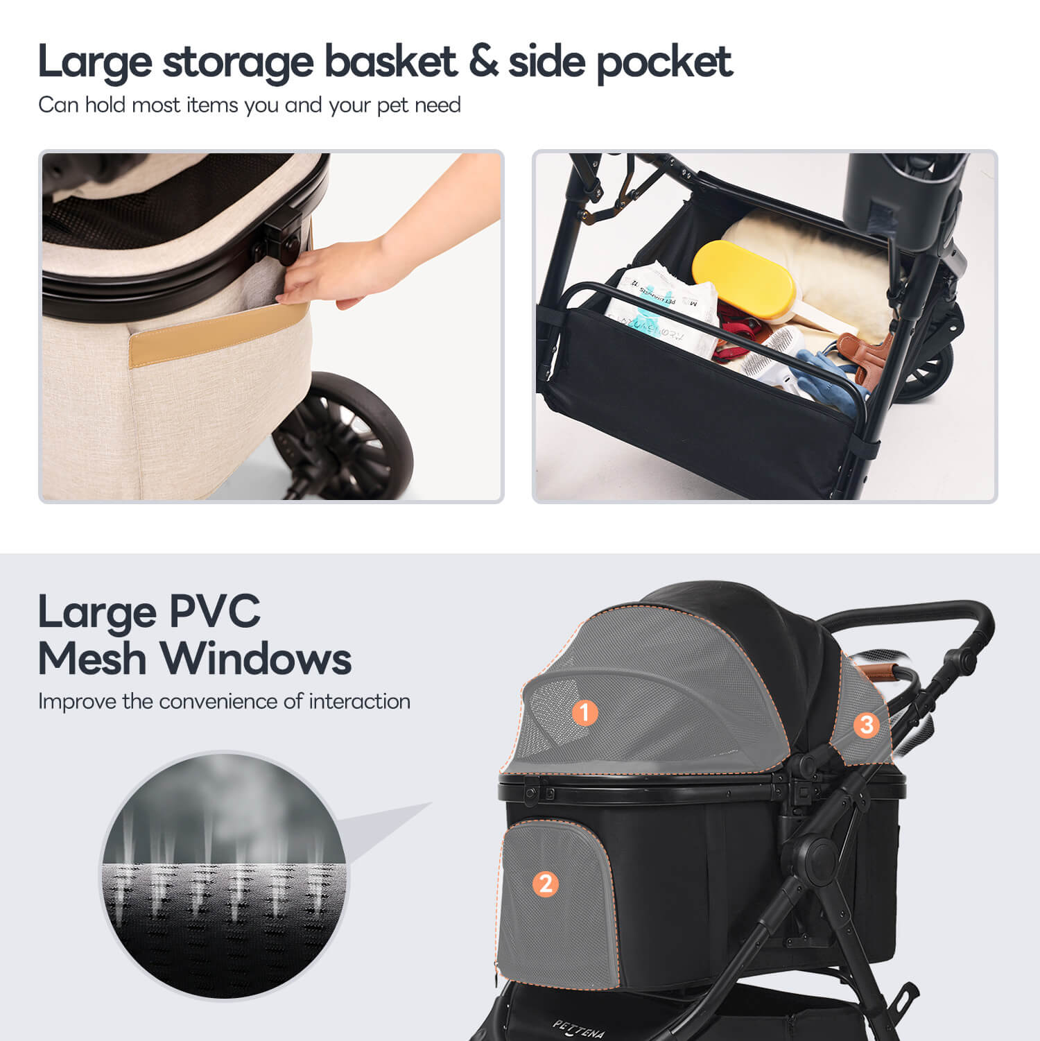 Lightweight Foldable Pet Stroller for Medium-Sized Dogs -TERRA